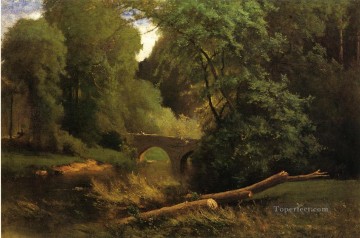 Cromwells Bridge paisaje tonalista George Inness bosque bosque Pinturas al óleo